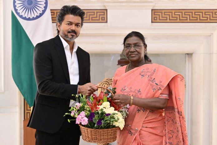 Tamil Nadu CM Vijay meets President Droupadi Murmu at Rashtrapati Bhavan