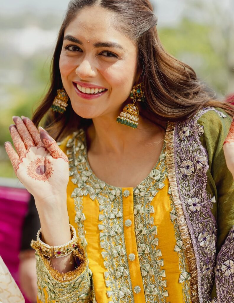 Mrunal Thakur in yellow ethnic attire
