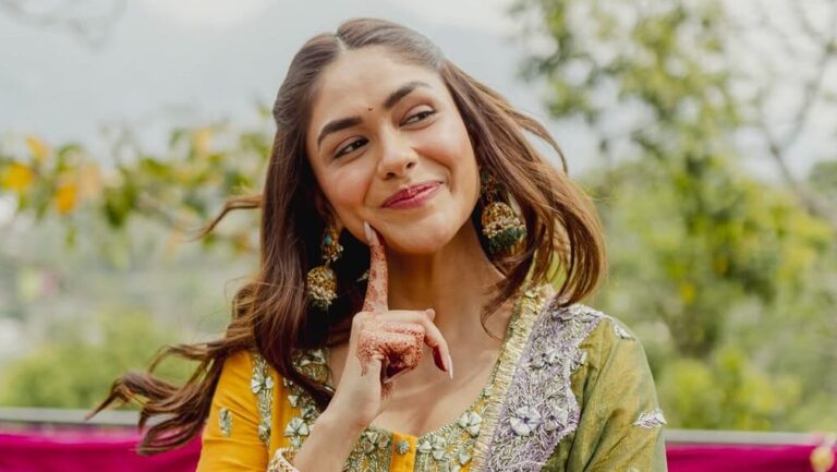 Mrunal Thakur Yellow Ethnic Look social media photos