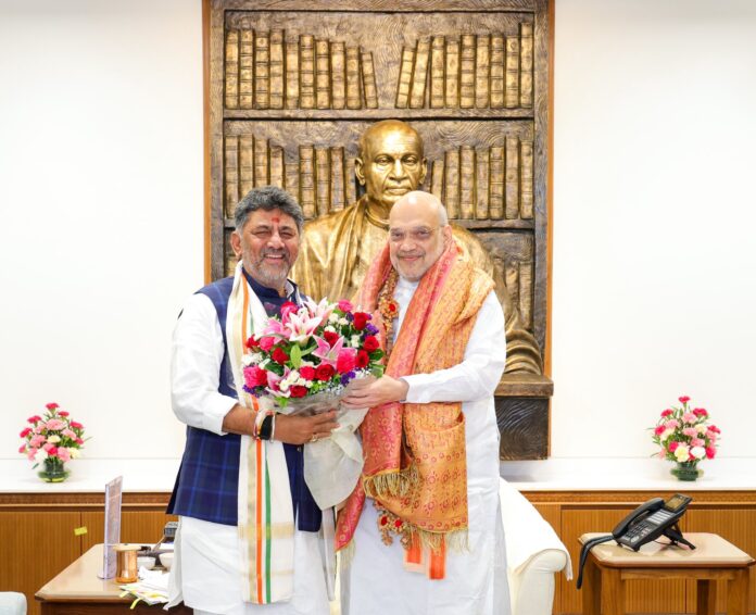 D.K. Shivakumar meeting Amit Shah in New Delhi