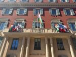 Nice City Hall displaying the Indian flag