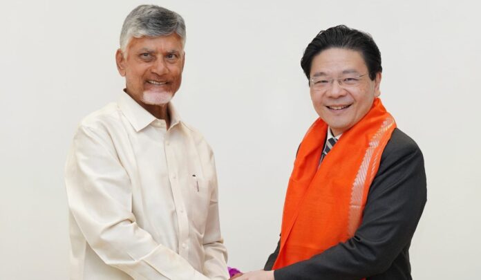 Chandrababu meeting Singapore PM Lawrence Wong Chandrababu meeting Singapore PM Lawrence Wong