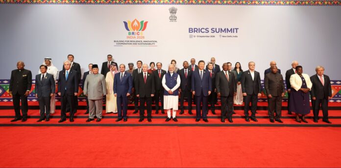 BRICS leaders family photo at Bharat Mandapam BRICS leaders family photo at Bharat Mandapam