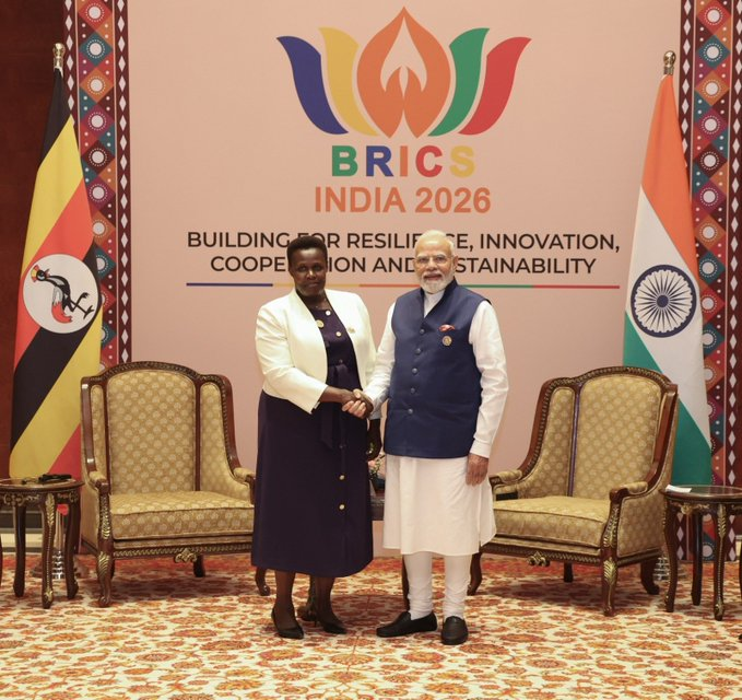 Modi Meets Uganda VP Alupo at BRICS Summit