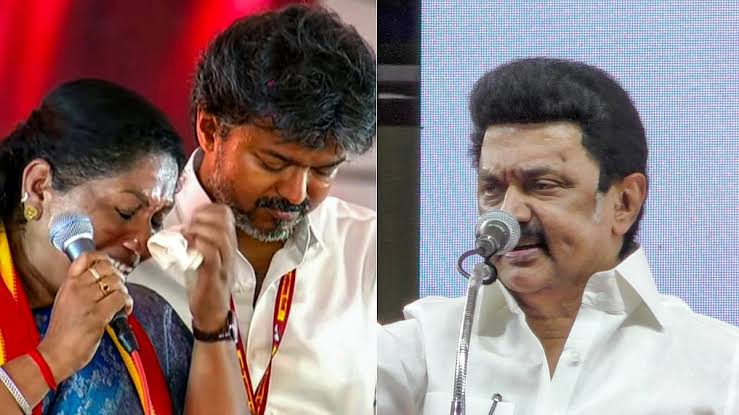 Vijay Criticises DMK and MK Stalin Over Remarks on TVK Candidate Sathyabama
