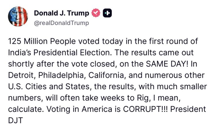 Trump Mixes Up Brazil Election With India in Voting Post
