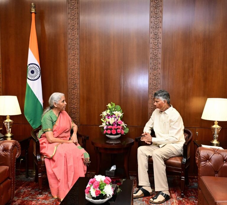 Andhra Pradesh CM Naidu Meets Nirmala Sitharaman in Delhi Over Key State Projects