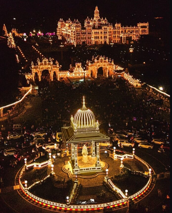Mysuru’s Dasara celebrations feature a record-setting drone bird display, extensive city illuminations and preparations for the Torchlight Parade and Jumboo Savari.